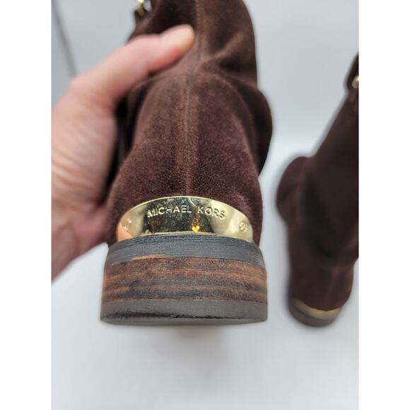 Michael Kors Women's Rhea Fringe Suede Boot Bootie Winter Boots Brown Size 6.5 - Picture 7 of 10